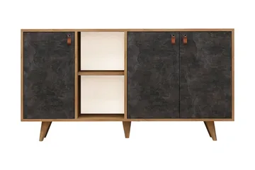Mod Design Skänk Läderbeslag - Grå/Trä - Förvaring - Förvaringsmöbler - Sideboard & skänk