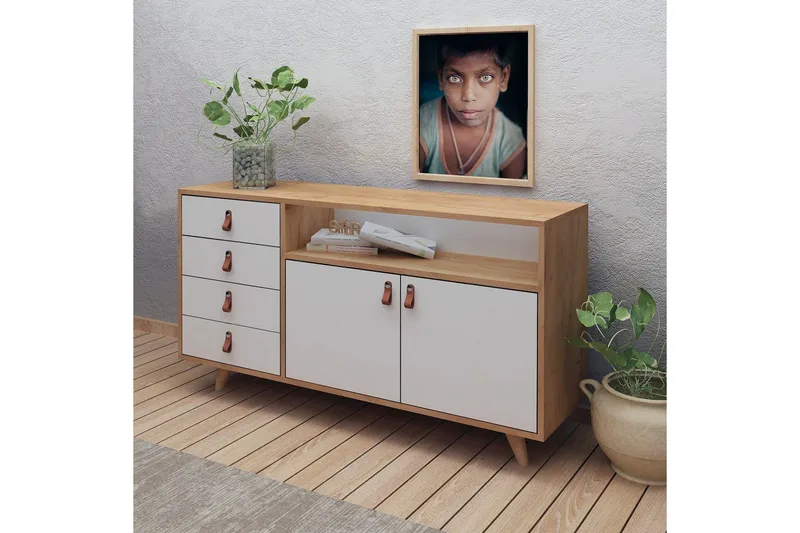 Mod Skänk i Trä - Vit|Brun - Förvaring - Förvaringsmöbler - Sideboard & skänk