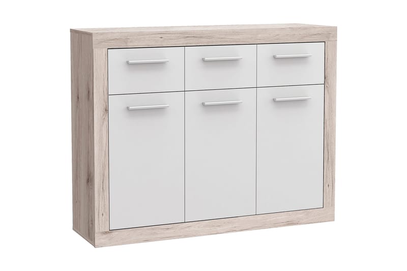 Mohaned Rektangulär Skänk 34x118 cm i Trä, Vit|Brun