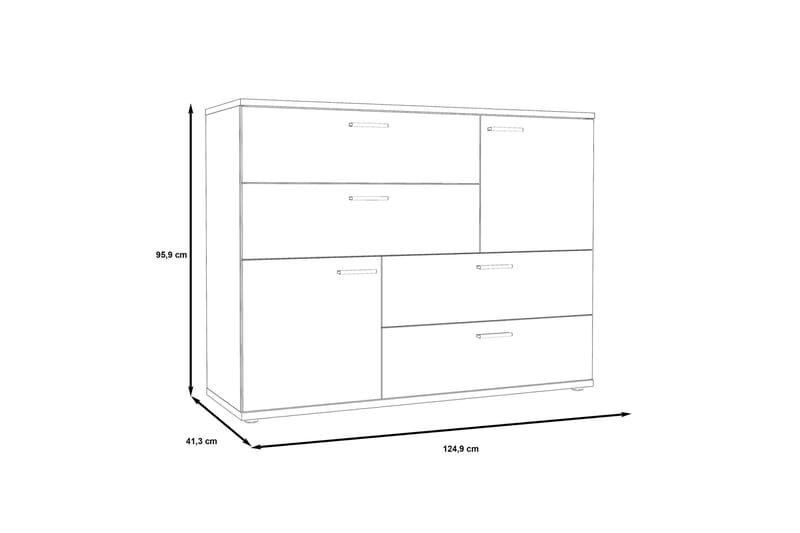 Moncerat Skänk 125x96 cm - Grå/Brun - Förvaring - Förvaringsmöbler - Sideboard & skänk