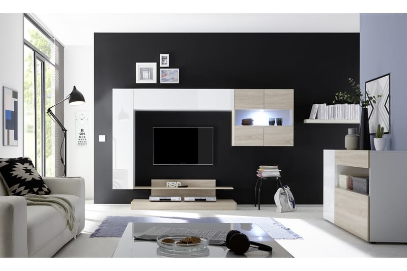 Nicery Sideboard 130 cm - Vit/Brun - Förvaring - Förvaringsmöbler - Sideboard & skänk