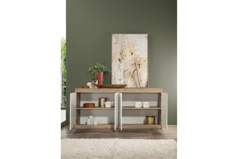 Nicery Sideboard 180 cm - Vit/Brun - Förvaring - Förvaringsmöbler - Sideboard & skänk