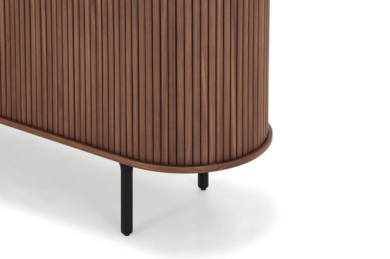 Noira Smalt Sideboard Ribbad Valnöt 150x45 cm - Valnöt / Brun - Förvaring - Förvaringsmöbler - Sideboard & skänk