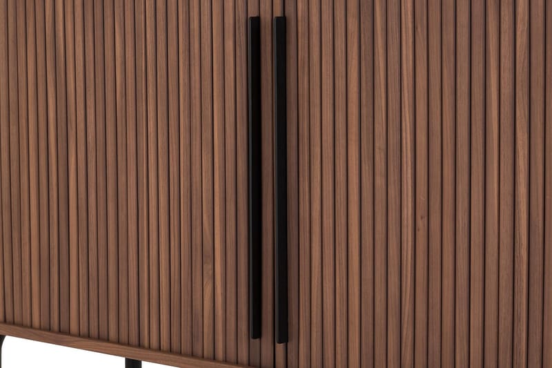 Noira Smalt Sideboard Ribbad Valnöt 150x45 cm - Valnöt / Brun - Förvaring - Förvaringsmöbler - Sideboard & skänk