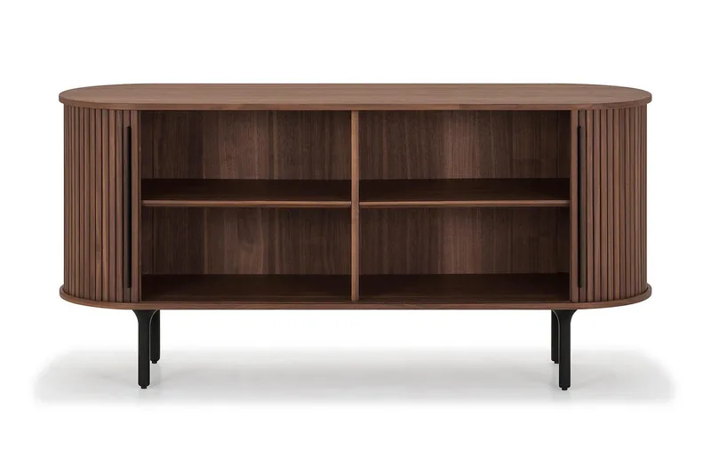 Noira Smalt Sideboard Ribbad Valnöt 150x45 cm - Valnöt / Brun - Förvaring - Förvaringsmöbler - Sideboard & skänk