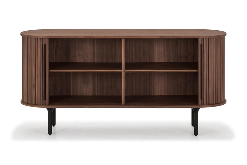 Noira Smalt Sideboard Ribbad Valnöt 150x45 cm - Valnöt / Brun - Förvaring - Förvaringsmöbler - Sideboard & skänk