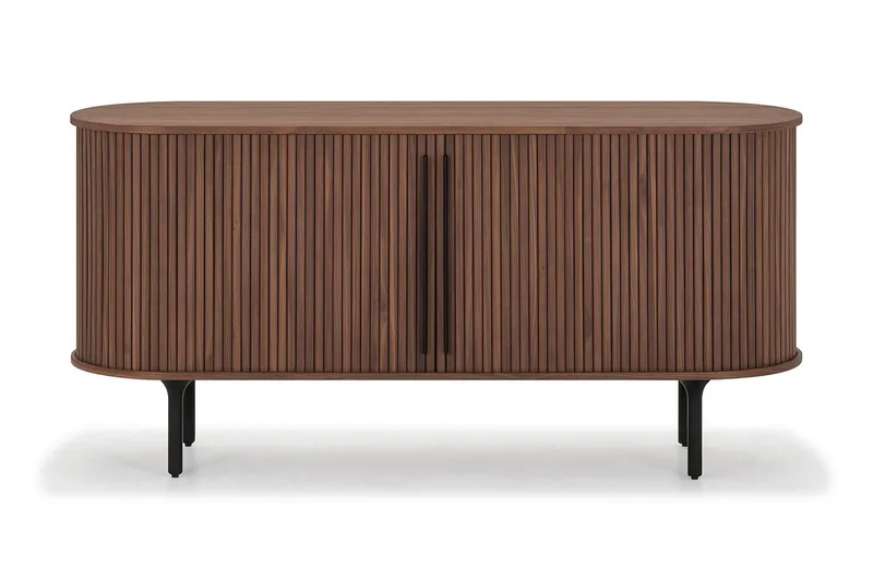 Noira Smalt Sideboard Ribbad Valnöt 150x45 cm - Valnöt / Brun - Förvaring - Förvaringsmöbler - Sideboard & skänk