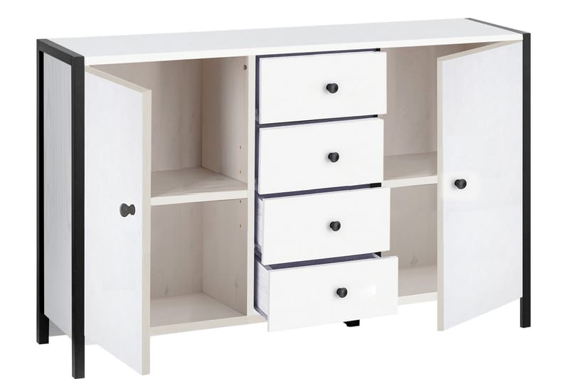 Plattpark Sideboard 120x35 cm - Vit/Svart - Förvaring - Förvaringsmöbler - Sideboard & skänk