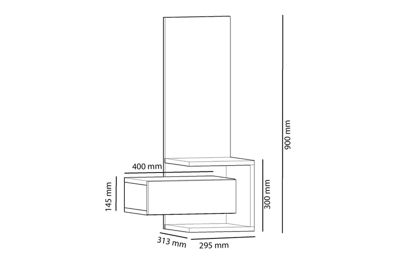 Rheuark Sideboard 49 cm - Ek|Antracit - Förvaring - Förvaringsmöbler - Sideboard & skänk