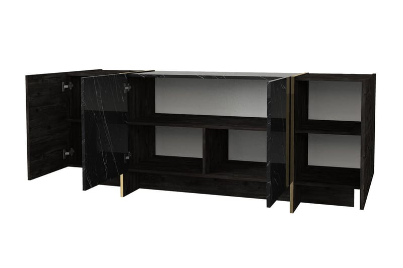 Riello Sidobord 180 cm - Svart|Guld - Förvaring - Förvaringsmöbler - Sideboard & skänk