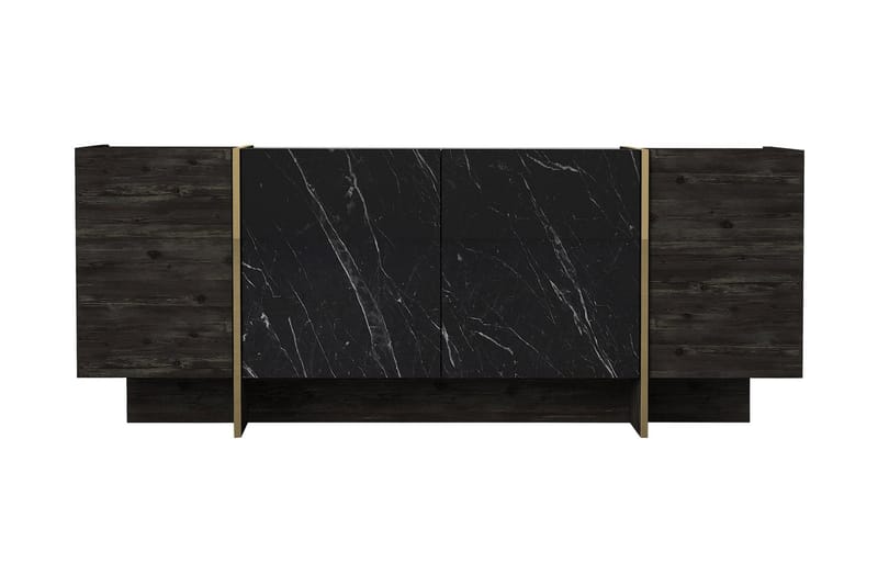 Riello Sidobord 180 cm, Svart|Guld