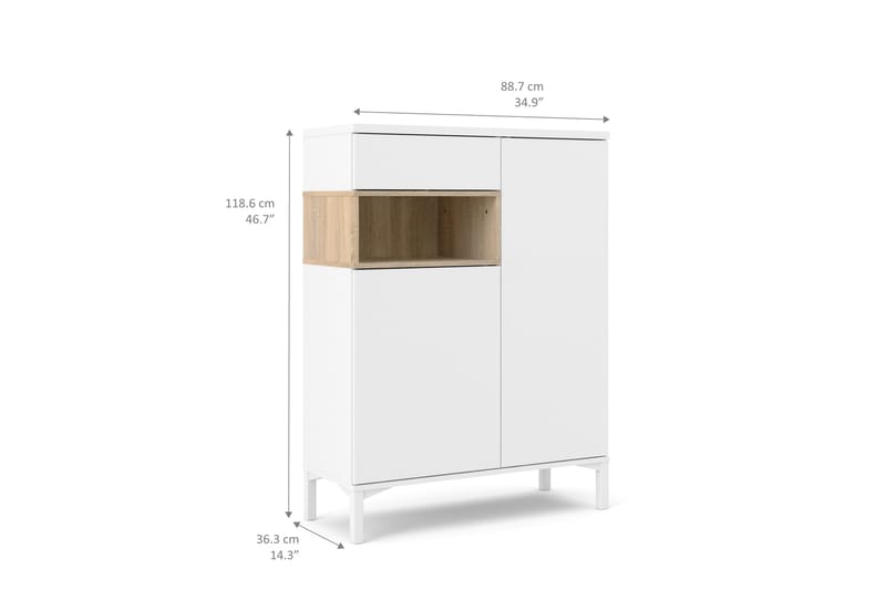 Roomers Skänk - Vit/Ek - Förvaring - Förvaringsmöbler - Sideboard & skänk