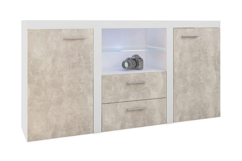 Rumba Skänk 157x40x81 cm - Vit/Betong - Förvaring - Förvaringsmöbler - Sideboard & skänk