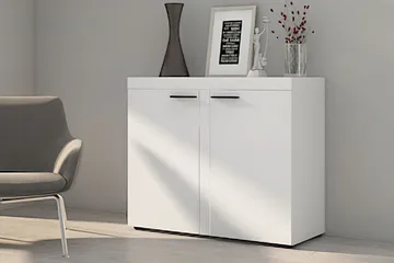 Rumba Skänk 97,2x40,3x82 cm LED-belysning - Grå/Vit - Förvaring - Förvaringsmöbler - Sideboard & skänk
