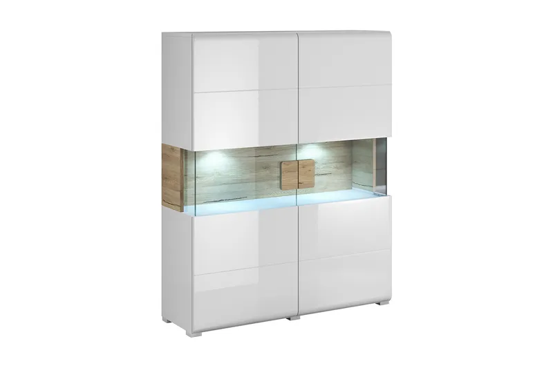 Saran Sideboard - Ek/Vit högglans - Förvaring - Förvaringsmöbler - Sideboard & skänk