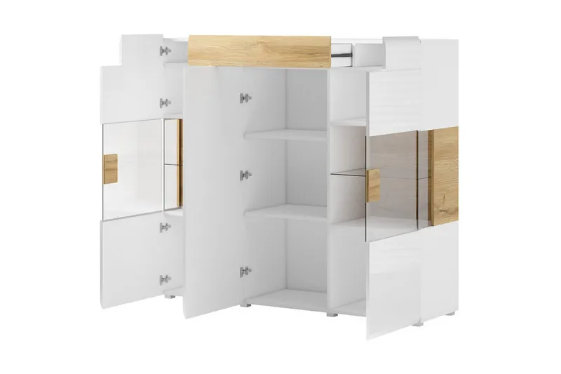 Saran Sideboard - Ek/Vit högglans - Förvaring - Förvaringsmöbler - Sideboard & skänk