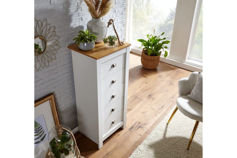 Seddik Sideboard 39 cm Rektangulär - Vit/Natur - Förvaring - Förvaringsmöbler - Sideboard & skänk