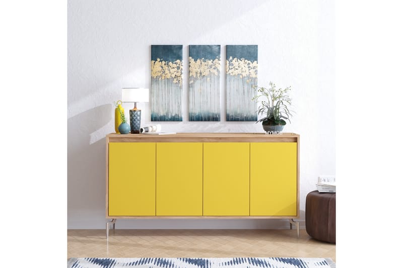 Sideboard 40x140 cm - Natur/Brun/Röd - Förvaring - Förvaringsmöbler - Sideboard & skänk