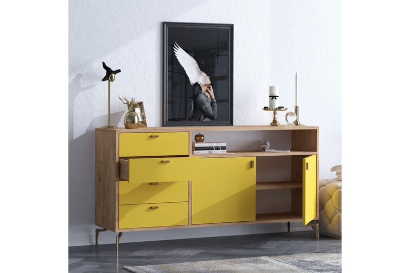 Sideboard 40x140 cm - Natur/Grön/Lila - Sideboard & skänk