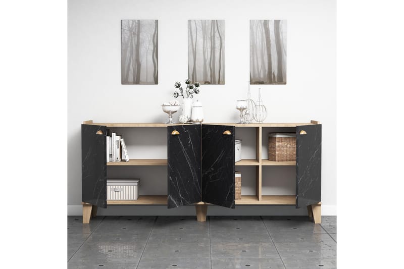 Sideboard 41x182 cm - Natur/Svart - Förvaring - Förvaringsmöbler - Sideboard & skänk