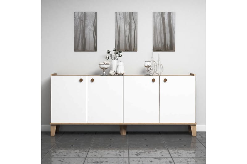 Sideboard 41x182 cm - Natur/Vit - Sideboard & skänk