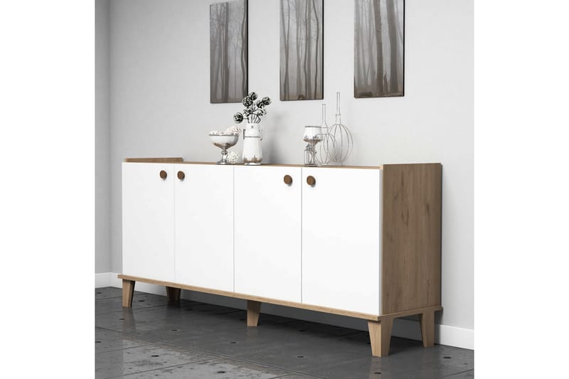 Sideboard 41x182 cm - Natur/Vit - Sideboard & skänk