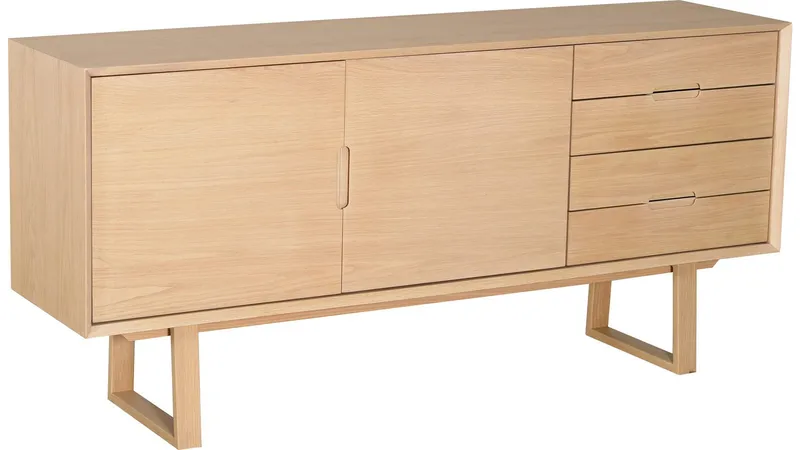 Sideboard Norvik - Brunlackad, vitpigmenterad ekfaner - Förvaring - Förvaringsmöbler - Sideboard & skänk