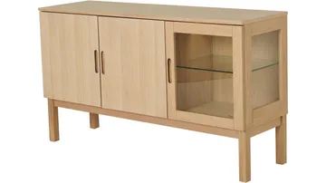 Sideboard Odlund med Glasdörr & Belysning - Vitpigmenterad ekfaner - Förvaring - Förvaringsmöbler - Sideboard & skänk