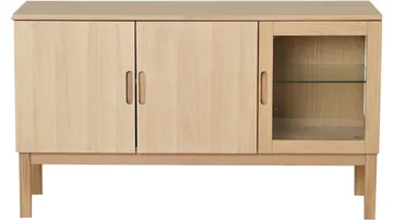 Sideboard Odlund med Glasdörr & Belysning - Vitpigmenterad ekfaner - Förvaring - Förvaringsmöbler - Sideboard & skänk