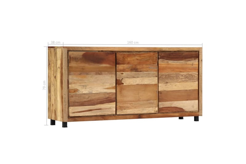 Sidoskåp 160x38x79 cm massivt återvunnet trä - Brun - Sideboard & skänk