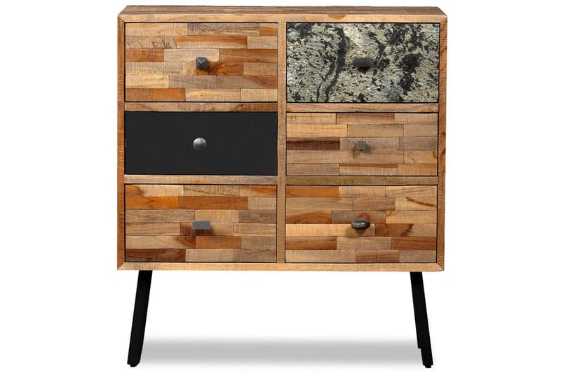 Sidoskåp med 6 lådor massiv återvunnen teak 70x30x76 cm - Brun - Förvaring - Förvaringsmöbler - Sideboard & skänk