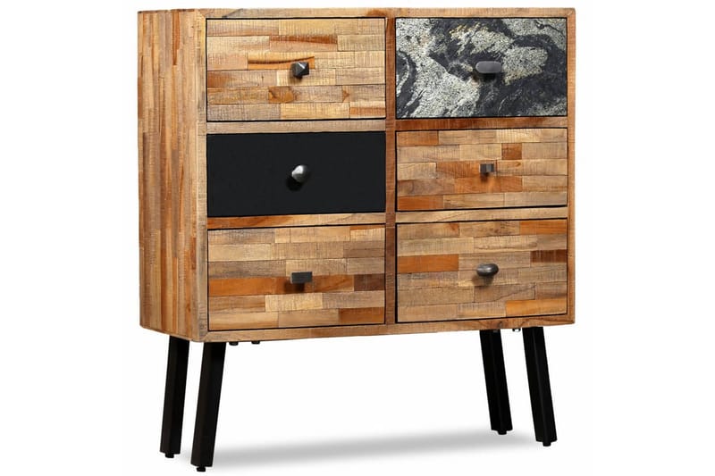 Sidoskåp med 6 lådor massiv återvunnen teak 70x30x76 cm - Brun - Förvaring - Förvaringsmöbler - Sideboard & skänk