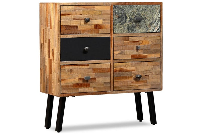 Sidoskåp med 6 lådor massiv återvunnen teak 70x30x76 cm - Brun - Förvaring - Förvaringsmöbler - Sideboard & skänk