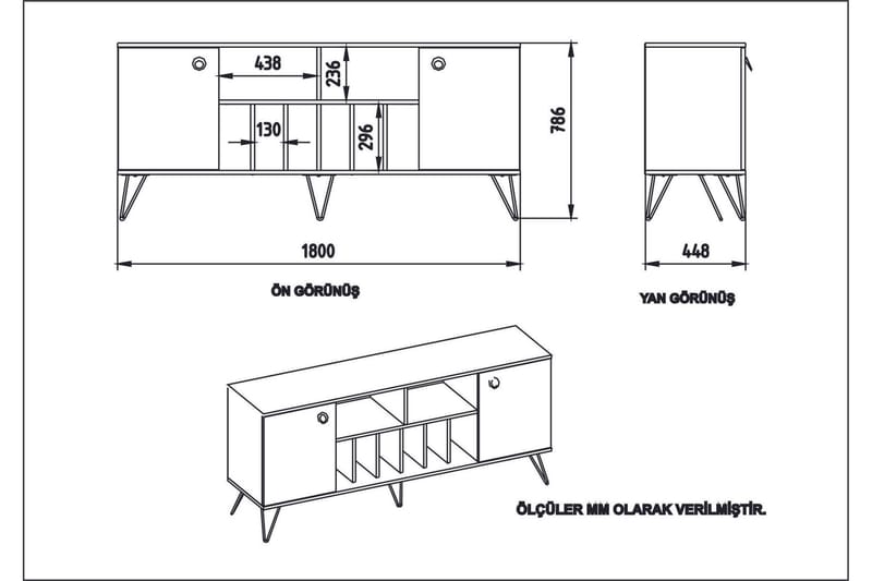 Sincerely Sidobord 180 cm - Valnöt|Svart - Förvaring - Förvaringsmöbler - Sideboard & skänk