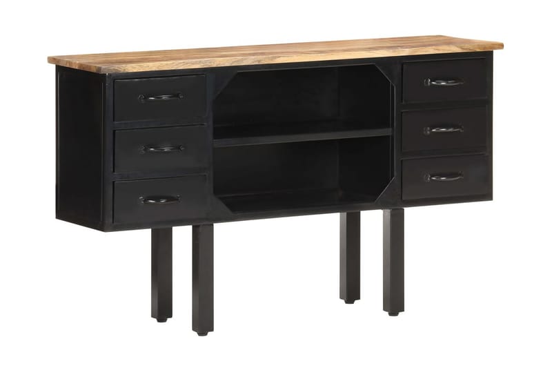 Skänk 110x30x65 cm massivt grovt mangoträ och stål - Brun - Förvaring - Förvaringsmöbler - Sideboard & skänk