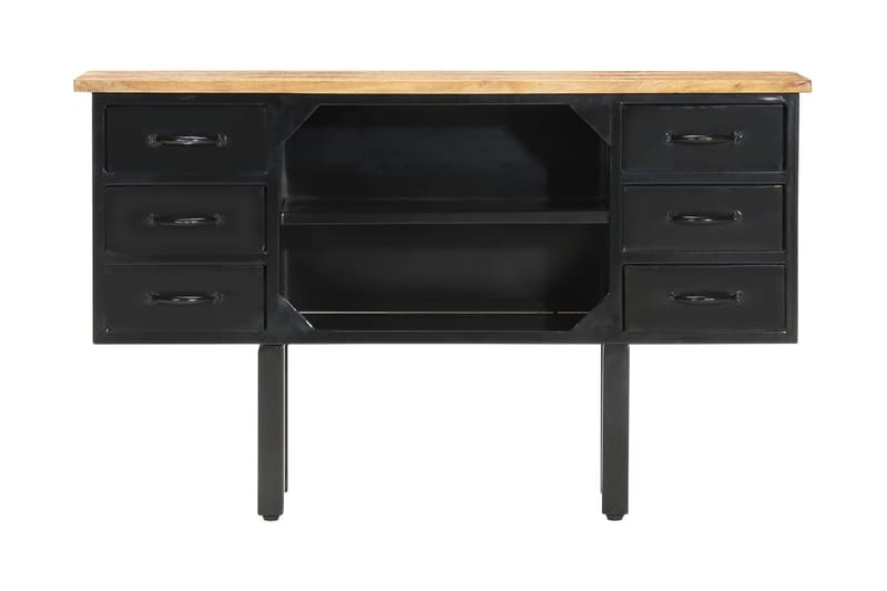 Skänk 110x30x65 cm massivt grovt mangoträ och stål - Brun - Förvaring - Förvaringsmöbler - Sideboard & skänk