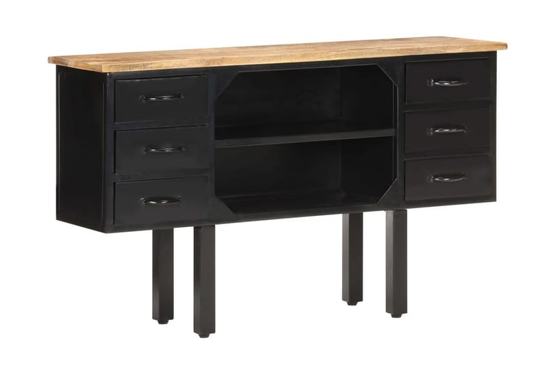 Skänk 110x30x65 cm massivt grovt mangoträ och stål - Brun - Förvaring - Förvaringsmöbler - Sideboard & skänk