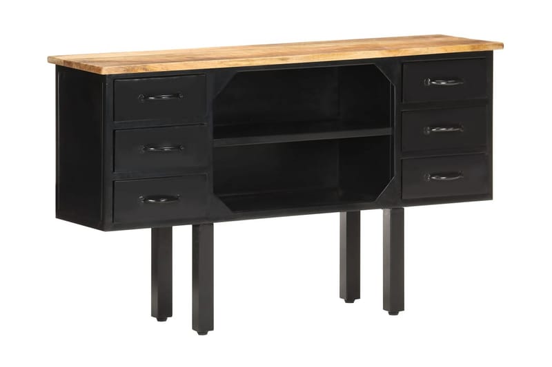 Skänk 110x30x65 cm massivt grovt mangoträ och stål - Brun - Förvaring - Förvaringsmöbler - Sideboard & skänk