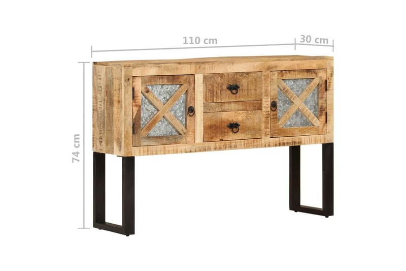 Skänk 110x30x74 cm grovt mangoträ - Brun - Förvaring - Förvaringsmöbler - Sideboard & skänk