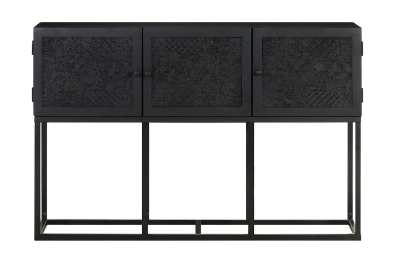 Skänk 115x30x76 cm massivt mangoträ - Svart - Förvaring - Förvaringsmöbler - Sideboard & skänk