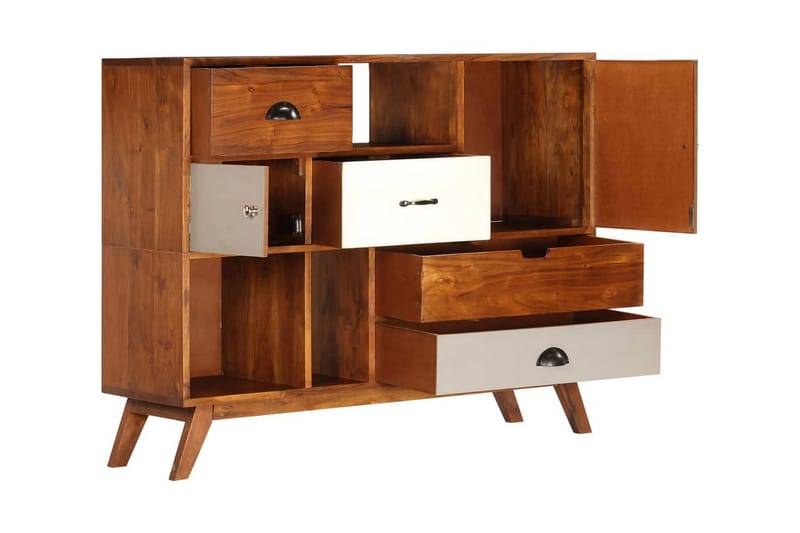 Skänk 115x35x86 cm massivt akaciaträ - Flerfärgad - Förvaring - Förvaringsmöbler - Sideboard & skänk