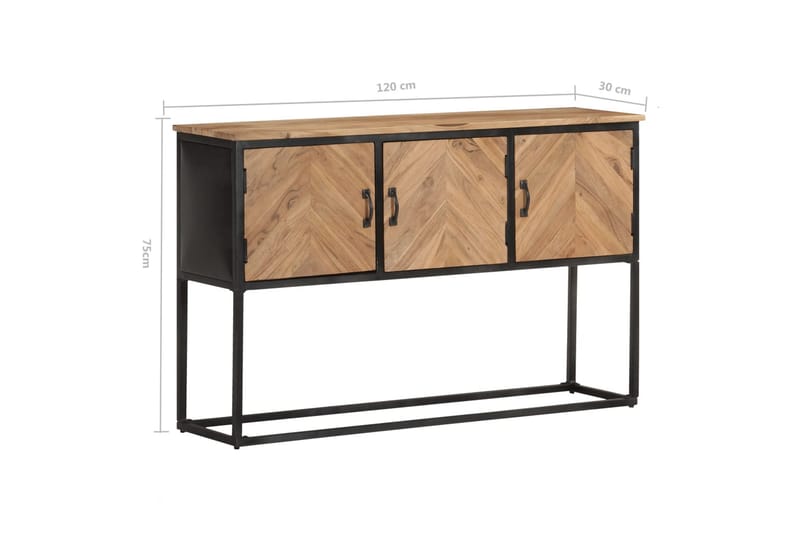 Skänk 120x30x75 cm massivt akaciaträ - Brun - Förvaring - Förvaringsmöbler - Sideboard & skänk
