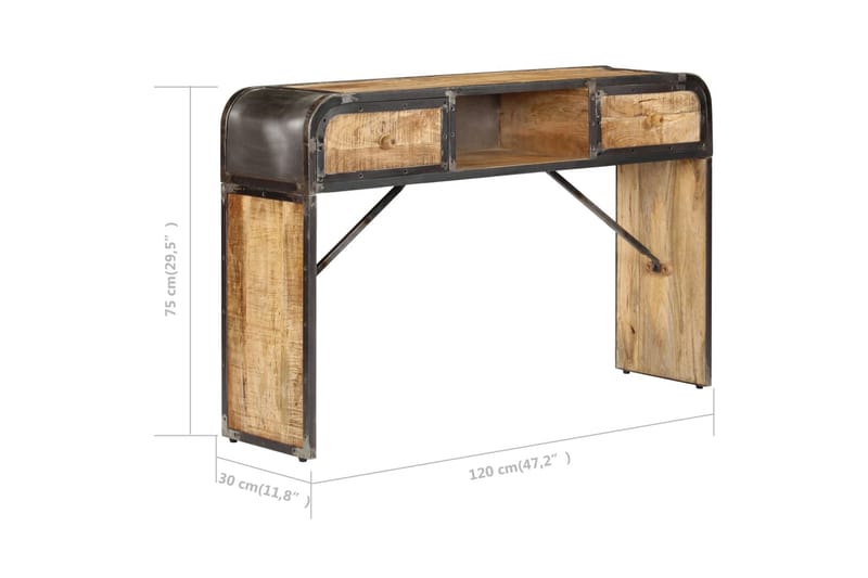 Skänk 120x30x75 cm massivt mangoträ - Brun - Förvaring - Förvaringsmöbler - Sideboard & skänk