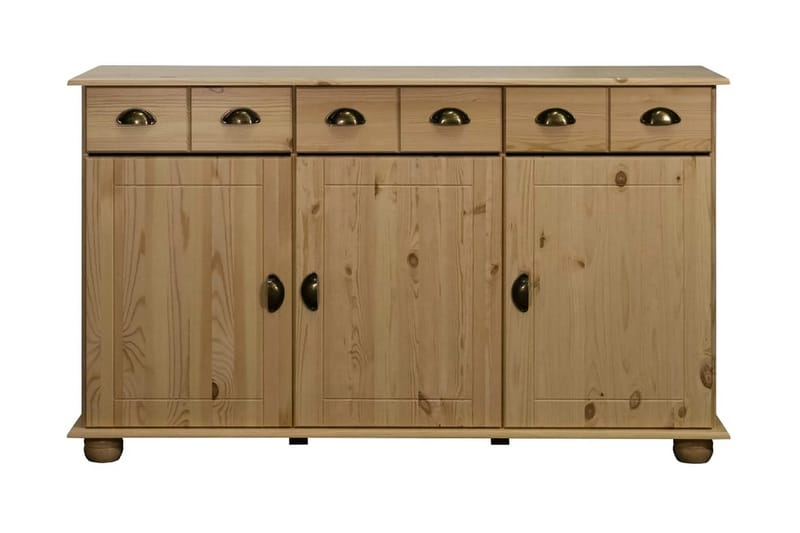 Skänk 134x39x79,5 cm massiv furu - Brun - Förvaring - Förvaringsmöbler - Sideboard & skänk