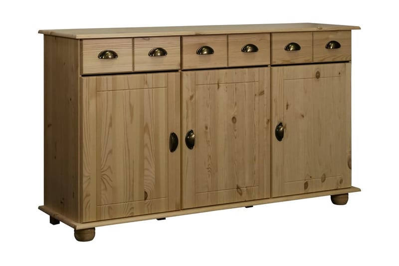 Skänk 134x39x79,5 cm massiv furu - Brun - Sideboard & skänk