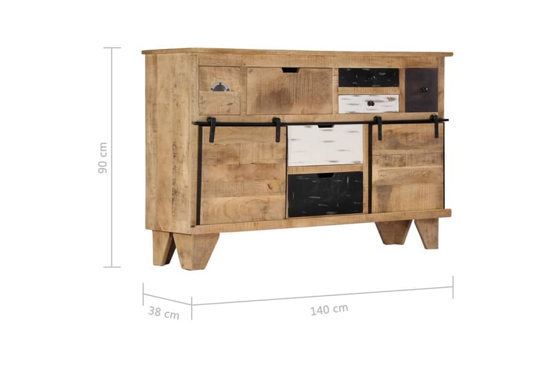 Skänk 140x38x90 cm massivt mangoträ - Brun - Förvaring - Förvaringsmöbler - Sideboard & skänk