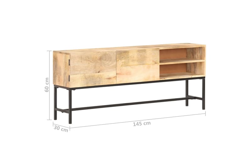 Skänk 145x30x60 cm massivt mangoträ - Brun - Förvaring - Förvaringsmöbler - Sideboard & skänk