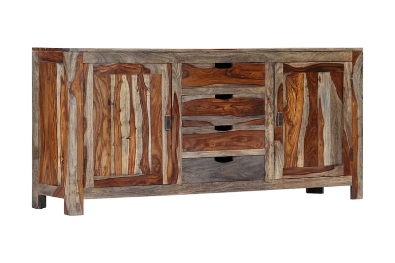 Skänk 160x40x75 cm grå massivt shesamträ - Grå - Sideboard & sk�änk