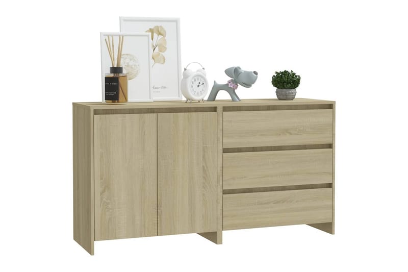 Skänk 2 delar sonoma-ek konstruerat trä - Ek - Förvaring - Förvaringsmöbler - Sideboard & skänk