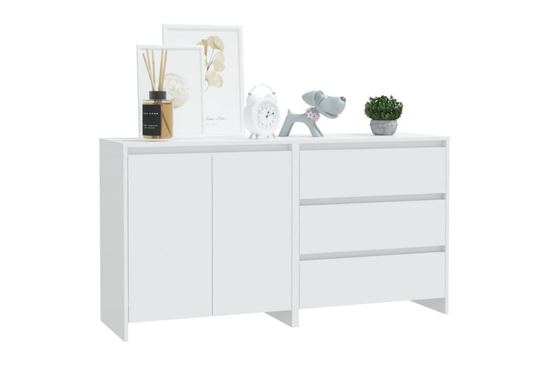 Skänk 2 delar vit konstruerat trä - Vit - Förvaring - Förvaringsmöbler - Sideboard & skänk